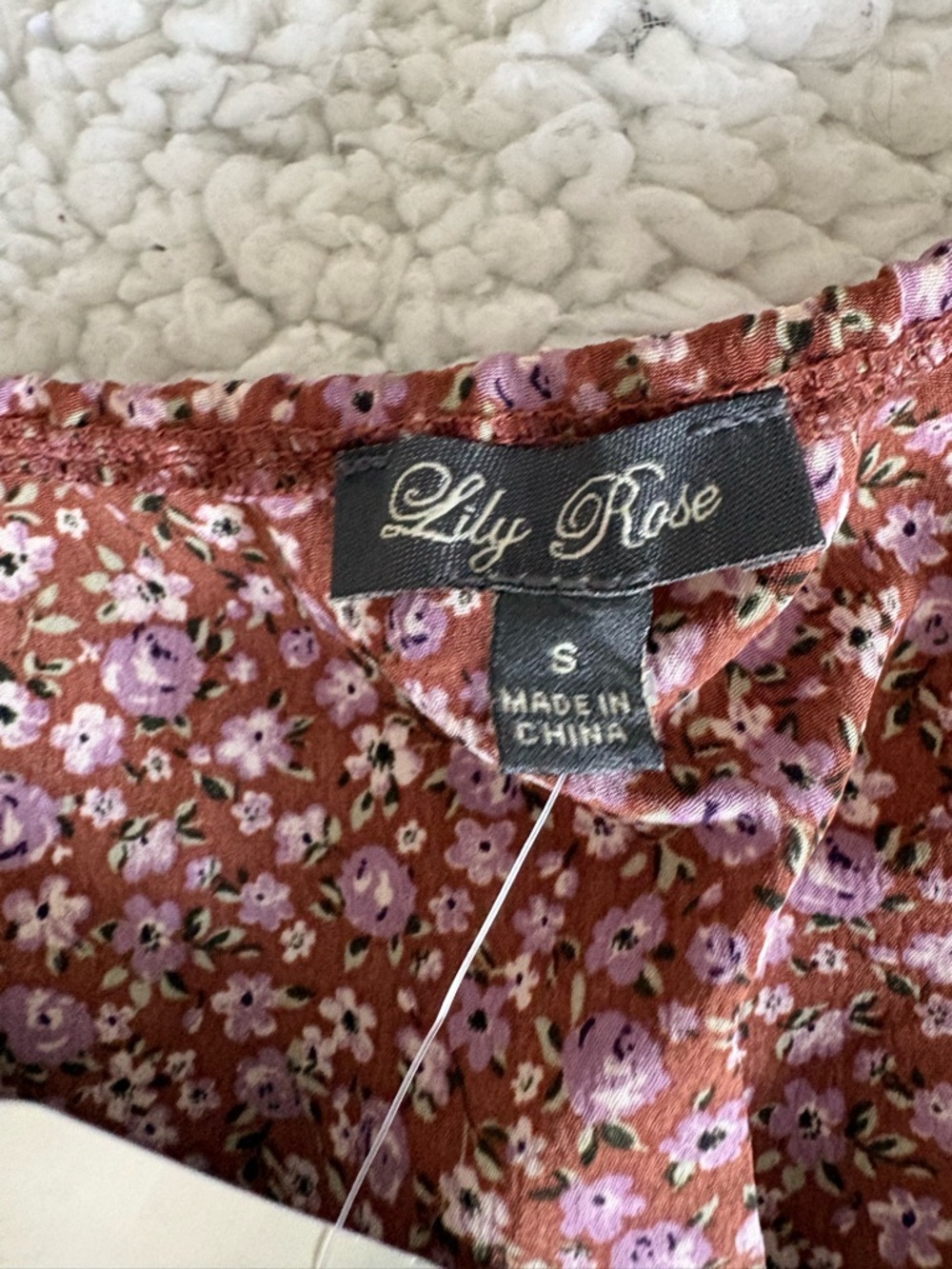 Lily Rose Mauve Floral Ruffle Dress - Picture 4 of 4